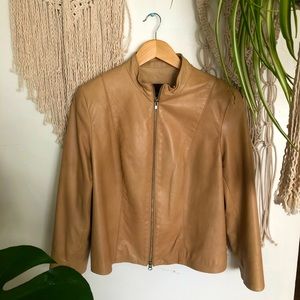 Tan leather jacket